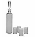 Ravenscroft Crystal Vodka Decanter Set w/ 4 Frosted Shot Glasses